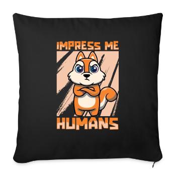 Squirrel - Sofa pillowcase 17,3'' x 17,3'' (45 x 45 cm) - black - Front