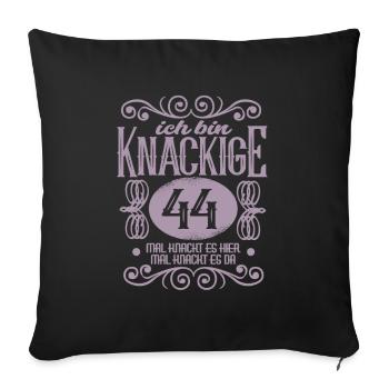 44. Geburtstag ich bin 44 Jahre alt - Sofakissenbezug 45 x 45 cm - Schwarz - Vorne