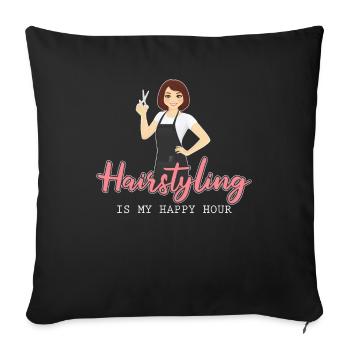 Coiffeur Coiffeur Fun - Housse de coussin décorative 45 x 45 cm - noir - Devant