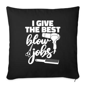 Coiffeur Coiffeur Drôle - Housse de coussin décorative 45 x 45 cm - noir - Devant