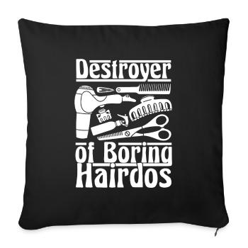 Coiffeur Coiffeur Drôle - Housse de coussin décorative 45 x 45 cm - noir - Devant