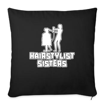 Coiffeuse Coiffeuse Sœurs - Housse de coussin décorative 45 x 45 cm - noir - Devant
