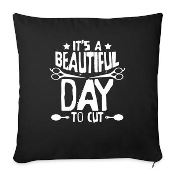 Hairdresser Hairstylist Scissors - Sofa pillowcase 17,3'' x 17,3'' (45 x 45 cm) - black - Front