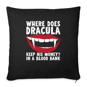 Halloween Funny Dracula - Sofa pillowcase 17,3'' x 17,3'' (45 x 45 cm) - black - Front