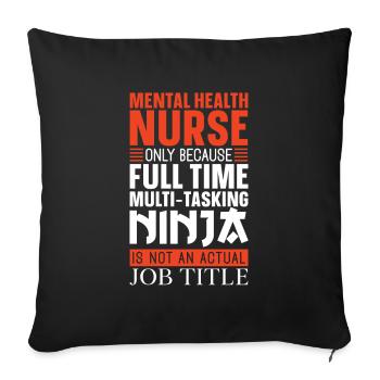 Infirmière Drôle de Ninja - Housse de coussin décorative 45 x 45 cm - noir - Devant
