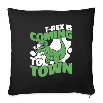 Dinosaure T Rex - Housse de coussin décorative 45 x 45 cm - noir - Devant