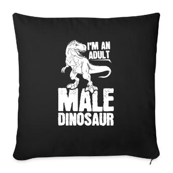 Dinosaure Dinosaure adulte - Housse de coussin décorative 45 x 45 cm - noir - Devant