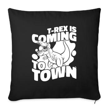 Dinosaure T Rex - Housse de coussin décorative 45 x 45 cm - noir - Devant