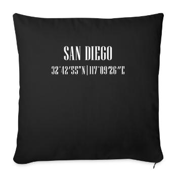 City coordinates San Diego - Sofa pillowcase 17,3'' x 17,3'' (45 x 45 cm) - black - Front