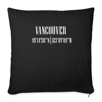 Coordonnées de la ville - Housse de coussin décorative 45 x 45 cm - noir - Devant