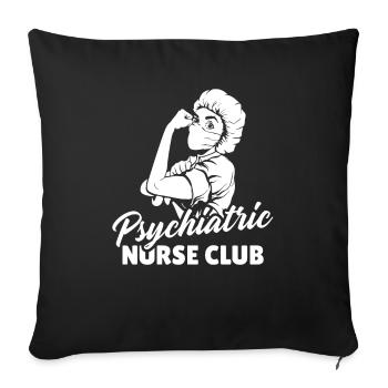 Infirmière en psychiatrie - Housse de coussin décorative 45 x 45 cm - noir - Devant