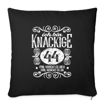 44. Geburtstag ich bin 44 Jahre alt - Sofakissenbezug 45 x 45 cm - Schwarz - Vorne