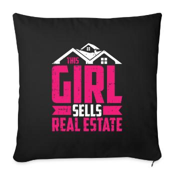 Real Estate Agent Girl - Sofa pillowcase 17,3'' x 17,3'' (45 x 45 cm) - black - Front