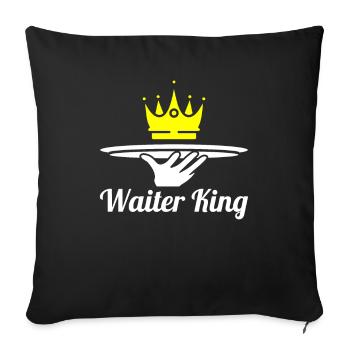 Serveur Serveuse King - Housse de coussin décorative 45 x 45 cm - noir - Devant