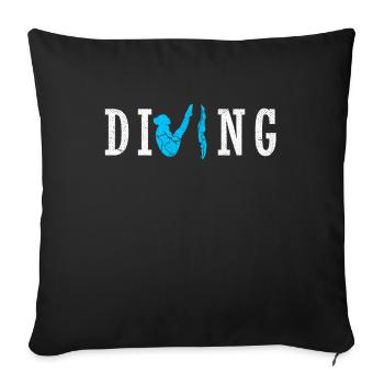 Plongeurs plongeurs - Housse de coussin décorative 45 x 45 cm - noir - Devant