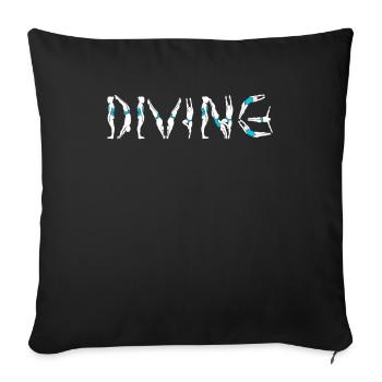 Plongeurs de plongée Personnes - Housse de coussin décorative 45 x 45 cm - noir - Devant