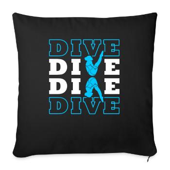 Diving Divers - Sofa pillowcase 17,3'' x 17,3'' (45 x 45 cm) - black - Front