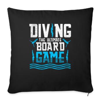 Diving Divers - Sofa pillowcase 17,3'' x 17,3'' (45 x 45 cm) - black - Front