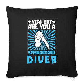 Plongeur de plongée drôle - Housse de coussin décorative 45 x 45 cm - noir - Devant