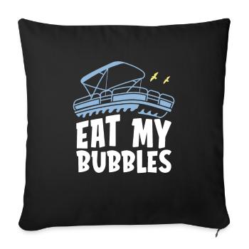 Ponton bateau mange mes bulles - Housse de coussin décorative 45 x 45 cm - noir - Devant
