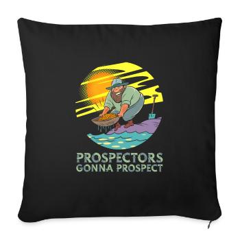 Prospectors Digging Treasure - Sofa pillowcase 17,3'' x 17,3'' (45 x 45 cm) - black - Front