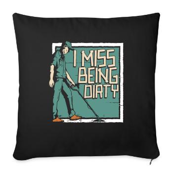 Prospectors Digging Treasure - Sofa pillowcase 17,3'' x 17,3'' (45 x 45 cm) - black - Front