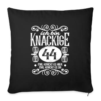 44. Geburtstag ich bin 44 Jahre alt - Sofakissenbezug 45 x 45 cm - Schwarz - Vorne