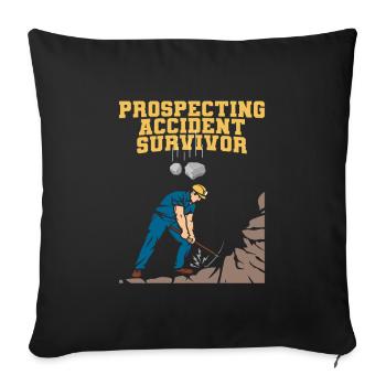 Prospectors Digging Treasure - Sofa pillowcase 17,3'' x 17,3'' (45 x 45 cm) - black - Front