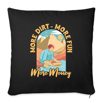 Prospectors Digging Treasure - Sofa pillowcase 17,3'' x 17,3'' (45 x 45 cm) - black - Front