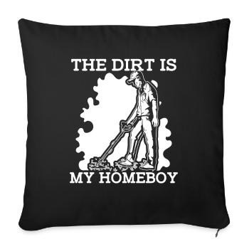 Prospectors Digging Treasure - Sofa pillowcase 17,3'' x 17,3'' (45 x 45 cm) - black - Front