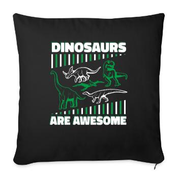 Dinosaure Dinosaure adulte - Housse de coussin décorative 45 x 45 cm - noir - Devant
