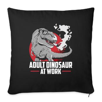 Dinosaure Dinosaure adulte - Housse de coussin décorative 45 x 45 cm - noir - Devant