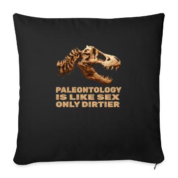 Dinosaure Dinosaure adulte - Housse de coussin décorative 45 x 45 cm - noir - Devant