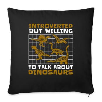Dinosaure Dinosaure adulte - Housse de coussin décorative 45 x 45 cm - noir - Devant
