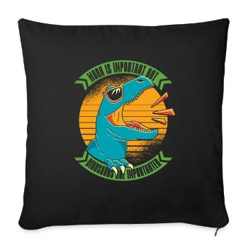 Dinosaure Dinosaure adulte - Housse de coussin décorative 45 x 45 cm - noir - Devant