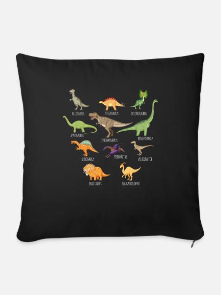 Dinosaurier Erwachsener Dinosaurier - Sofakissenbezug 45 x 45 cm - Schwarz