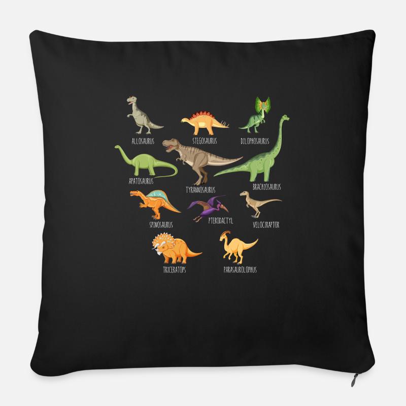 Dinosaurier Erwachsener Dinosaurier - Sofakissenbezug 45 x 45 cm - Schwarz