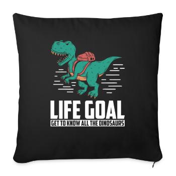 Dinosaure Dinosaure adulte - Housse de coussin décorative 45 x 45 cm - noir - Devant