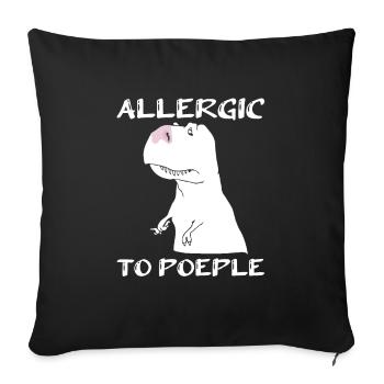 Dinosaure Dinosaure adulte - Housse de coussin décorative 45 x 45 cm - noir - Devant