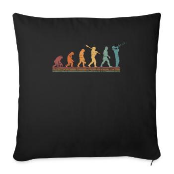 Jazz Music Evolution Jazz Trombone - Sofa pillowcase 17,3'' x 17,3'' (45 x 45 cm) - black - Front