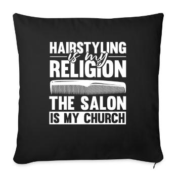 Friseur Hairstylist Friseur - Sofakissenbezug 45 x 45 cm - Schwarz - Vorne