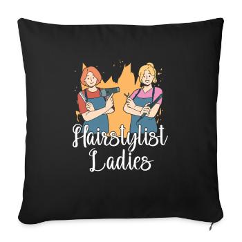 Friseur Hairstylist Friseur - Sofakissenbezug 45 x 45 cm - Schwarz - Vorne