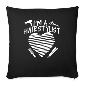 Friseur Hairstylist Friseur - Sofakissenbezug 45 x 45 cm - Schwarz - Vorne