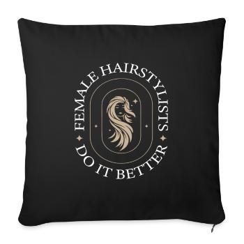 Friseur Hairstylist Friseur - Sofakissenbezug 45 x 45 cm - Schwarz - Vorne