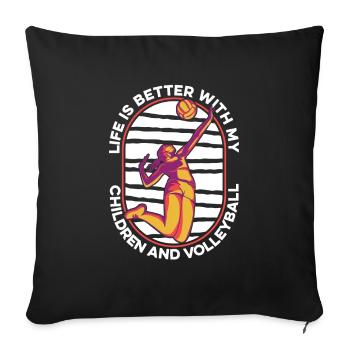 Volleyball Volleyball Player Volleyball Mama - Housse de coussin décorative 45 x 45 cm - noir - Devant