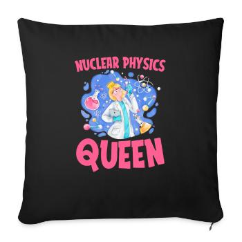 Physics Phyiker Nuclear Physics - Sofa pillowcase 17,3'' x 17,3'' (45 x 45 cm) - black - Front