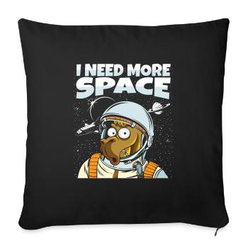 Camel Astronaut I Need More Space - Sofa pillowcase 17,3'' x 17,3'' (45 x 45 cm) - black - Front