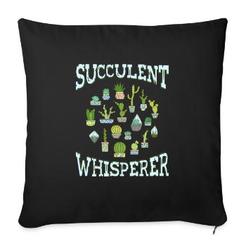 Jardin de cactus - Housse de coussin décorative 45 x 45 cm - noir - Devant