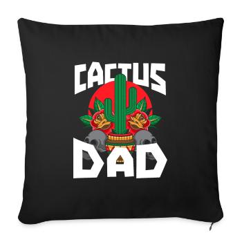 Jardin de cactus - Housse de coussin décorative 45 x 45 cm - noir - Devant