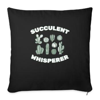 Jardin de cactus - Housse de coussin décorative 45 x 45 cm - noir - Devant